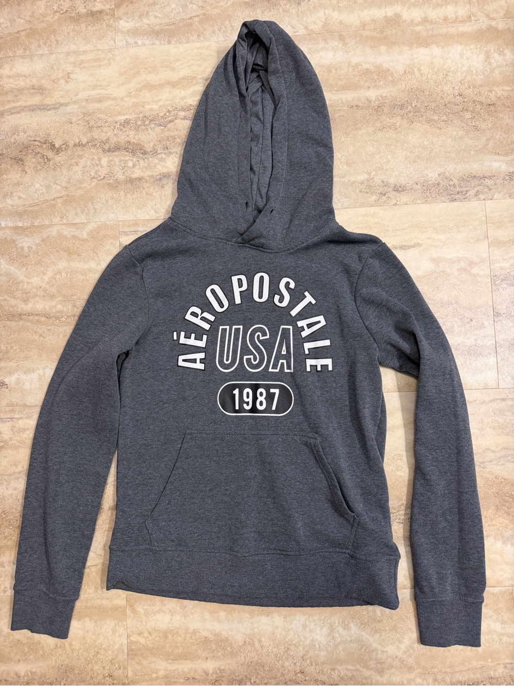 Aeropostale Charcoal Gray USA 1987 Pullover Hoodie